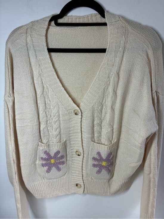 Sweaters - Cream Knit Women's Sweater - Size M